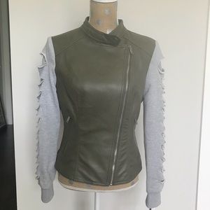 BNCI Faux Leather and Knit Jacket